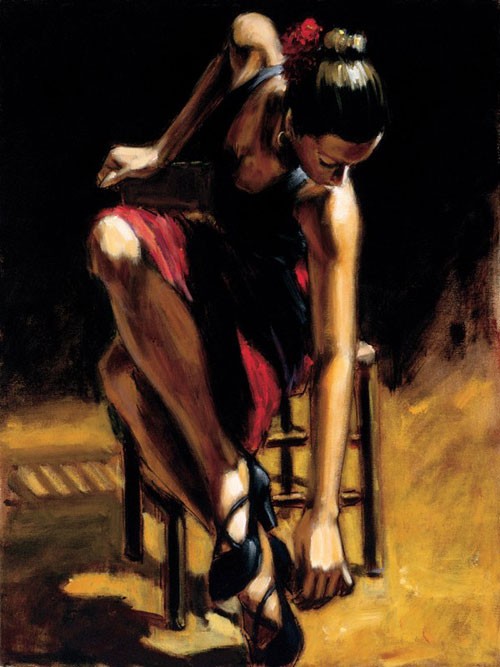 Fabian Perez Dancerin Red Skirt